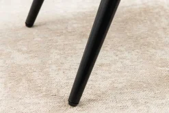 Moderner Hocker SCANDINAVIA grau Samt schwarze Metallbeine Fußhocker