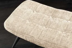 Moderner Hocker SCANDINAVIA champagner Chenille Cremona Metallbeine Fußhocker