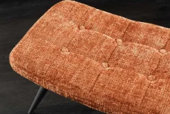 Moderner Hocker SCANDINAVIA rost braun Chenille Cremona Metallbeine Fußhocker