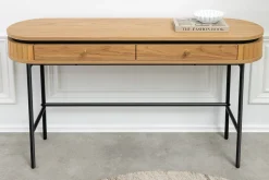 Moderner Konsolentisch ATELIER 120cm natur Eiche schwarz mit Schublade