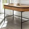 Moderner Schreibtisch ATELIER 120cm natur Eiche Konsolentisch schwarz mit Schublade