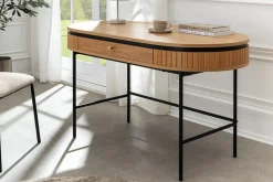 Moderner Schreibtisch ATELIER 120cm natur Eiche Konsolentisch schwarz mit Schublade