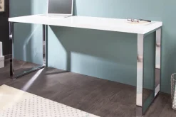 Moderner Schreibtisch WHITE DESK 140cm weiß Hochglanz Bürotisch