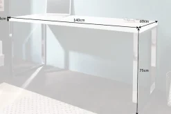 Moderner Schreibtisch WHITE DESK 140cm weiß Hochglanz Bürotisch