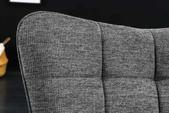 Moderner Sessel SCANDINAVIA grau Strukturstoff schwarze Metallbeine mit Armlehnen