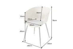 Moderner Stuhl DESIGNO greige schwarz Kunststoff Gartenstuhl mit Armlehnen Indoor Outdoor