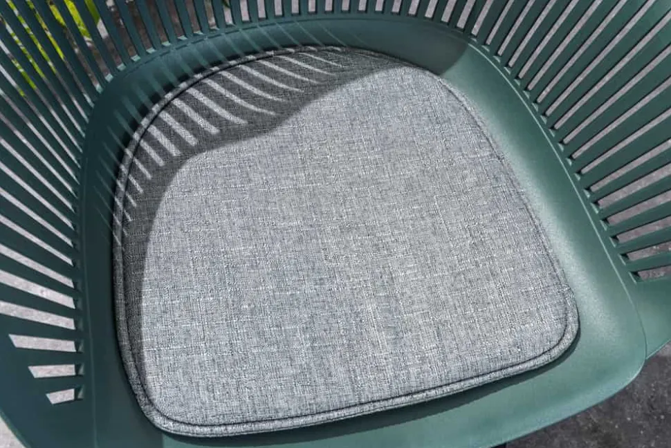 Moderner Stuhl SIGNUM salbei schwarz Kunststoff Gartenstuhl Indoor Outdoor mit Armlehnen