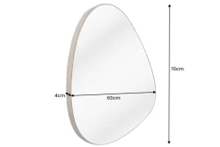 Moderner Wandspiegel NOEMI 70cm natur Eiche Massivholz handmade asymmetrisches Design