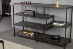 Modernes Bücherregal SLIM LINE 115cm graphit Metallgestell mit fünf Regalböden