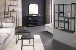 Modernes Bücherregal SLIM LINE 115cm graphit Metallgestell mit fünf Regalböden