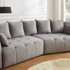 Modernes Big Sofa ROYAL 295cm grau Veloursstoff Federkern XXL-Couch