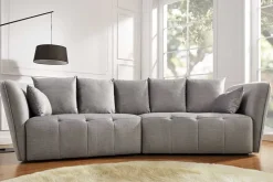 Modernes Big Sofa ROYAL 295cm grau Veloursstoff Federkern XXL-Couch