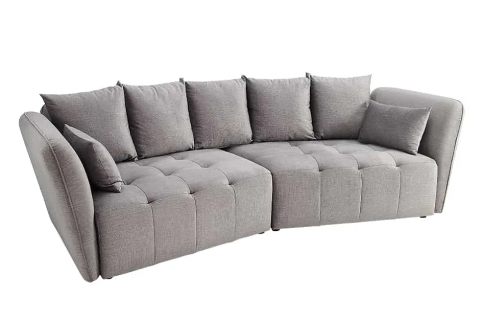 Modernes Big Sofa ROYAL 295cm grau Veloursstoff Federkern XXL-Couch