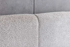 Modernes Boxbett ART DECO 160x200cm greige Bouclé mit Stauraum und Lattenrost