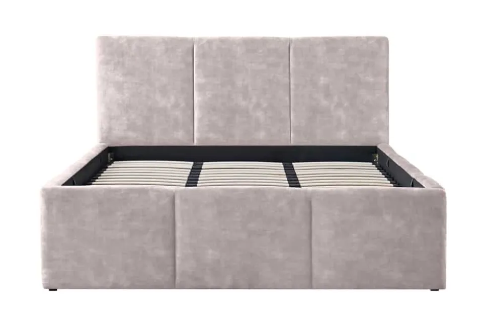 Modernes Boxbett ATELIER 180x200cm champagner beige Samt mit Lattenrost und Stauraum