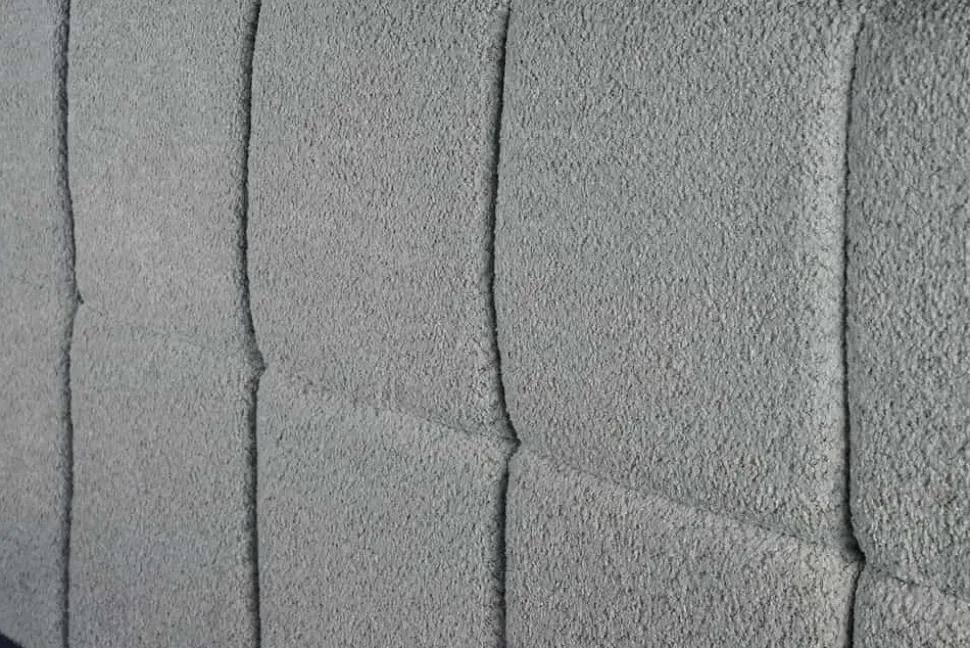 Modernes Boxbett PRESTIGE 180x200cm grau Bouclé mit Stauraum und Lattenrost