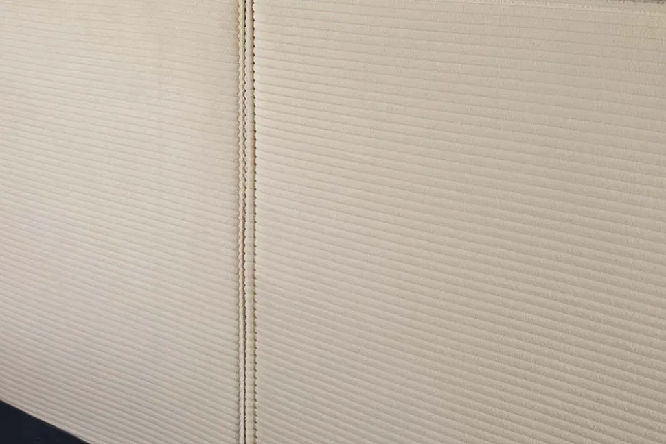Modernes Boxbett ROCCO 160x200cm beige Cord mit Stauraum und Lattenrost