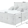 Modernes Boxspringbett TOULOUSE 160x200cm silbergrau inkl. Matratze Topper Stauraum