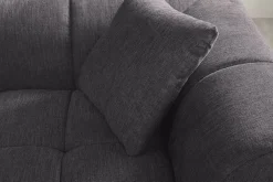 Modernes Ecksofa CITY 240cm grau Strukturstoff 3-Sitzer Couch inkl. Kissen