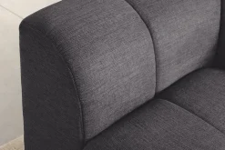 Modernes Ecksofa CITY 240cm grau Strukturstoff 3-Sitzer Couch inkl. Kissen