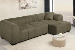 Modernes Ecksofa CITY 240cm grün Strukturstoff 3-Sitzer Couch inkl. Kissen