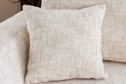 Modernes Ecksofa NORWAY 250cm beige Chenille Schlafsofa mit Stauraum inkl. Kissen