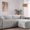 Modernes Ecksofa SIGNATUR 260cm grau Chenille Cremona beidseitig stellbar inkl. Kissen