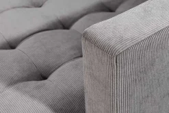 Modernes Ecksofa STOCKHOLM 220cm grau Cordstoff Federkern 3-Sitzer-Sofa