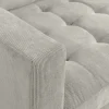 Modernes Ecksofa STOCKHOLM 220cm hellgrau Cordstoff Federkern 3-Sitzer-Sofa