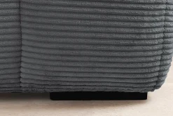 Modernes Ecksofa ZERO GRAVITY 240cm dunkelgrau Cord 3-Sitzer Couch L-Form