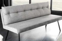 Moderne Sitzbank BIG GEORGE 160cm grau Samt Strukturstoff Taschenfederkern Metall