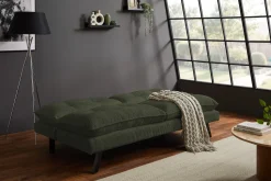 Modernes Schlafsofa COCOONING 190cm grün Cord 3-Sitzer Couch