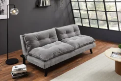 Modernes Schlafsofa COCOONING 190cm grau Chenillestoff 3-Sitzer Couch