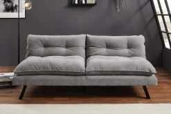Modernes Schlafsofa COCOONING 190cm grau Chenillestoff 3-Sitzer Couch