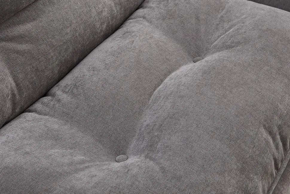 Modernes Schlafsofa COCOONING 190cm grau Chenillestoff 3-Sitzer Couch