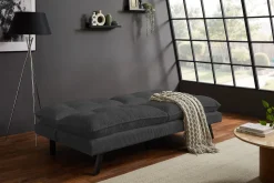 Modernes Schlafsofa COCOONING 190cm grau Cord 3-Sitzer Couch