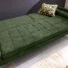 Modernes Schlafsofa COUTURE 200cm grün Microvelours 3-Sitzer Couch mit Schlaffunktion
