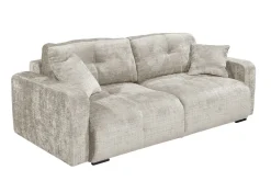 Modernes Schlafsofa DIAMOND 235cm taupe Chenille Cremona mit Stauraum 3-Sitzer Couch