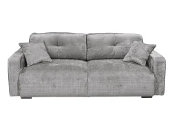Modernes Schlafsofa DIAMOND 235cm silbergrau Chenille Cremona mit Stauraum 3-Sitzer