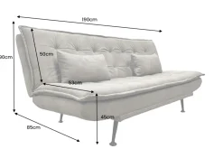 Modernes Schlafsofa JAZZ 190cm antik taupe Microfaser 3-Sitzer Couch