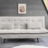 Modernes Schlafsofa JAZZ 190cm champagner beige Chenille 3-Sitzer Couch