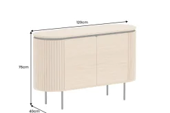 Modernes Sideboard ATELIER 120cm natur Eiche schwarz Metall vier Fächer