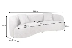 Modernes Sofa ATELIER 230cm grau Bouclé 3-Sitzer Couch inkl. Kissen