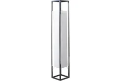 Moderne Stehlampe AGAPUNE 120cm weiß silber mit Papierschirm und Edelstahlgestell