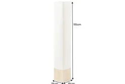 Moderne Stehlampe AGAPUNE 120cm weiß hellbraun Bambusfuß Stoffschirm