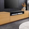 Modernes TV-Board LOFT 160cm natur schwarz drei Fächer mit Schublade