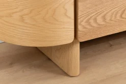 Modernes TV-Board OAK GRAIN 200cm natur Eichenholz zwei Fächer mit Schubladen