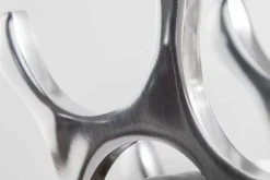 Modernes Weinregal FLAME 48cm silber für 10 Flaschen Flaschenhalter