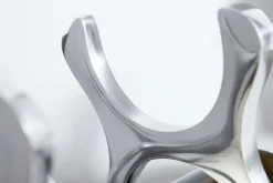Modernes Weinregal FLAME 48cm silber für 10 Flaschen Flaschenhalter