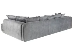 Modernes XXL Ecksofa DECADENCIA 320cm silbergrau Samt Bigsofa inkl. Kissen